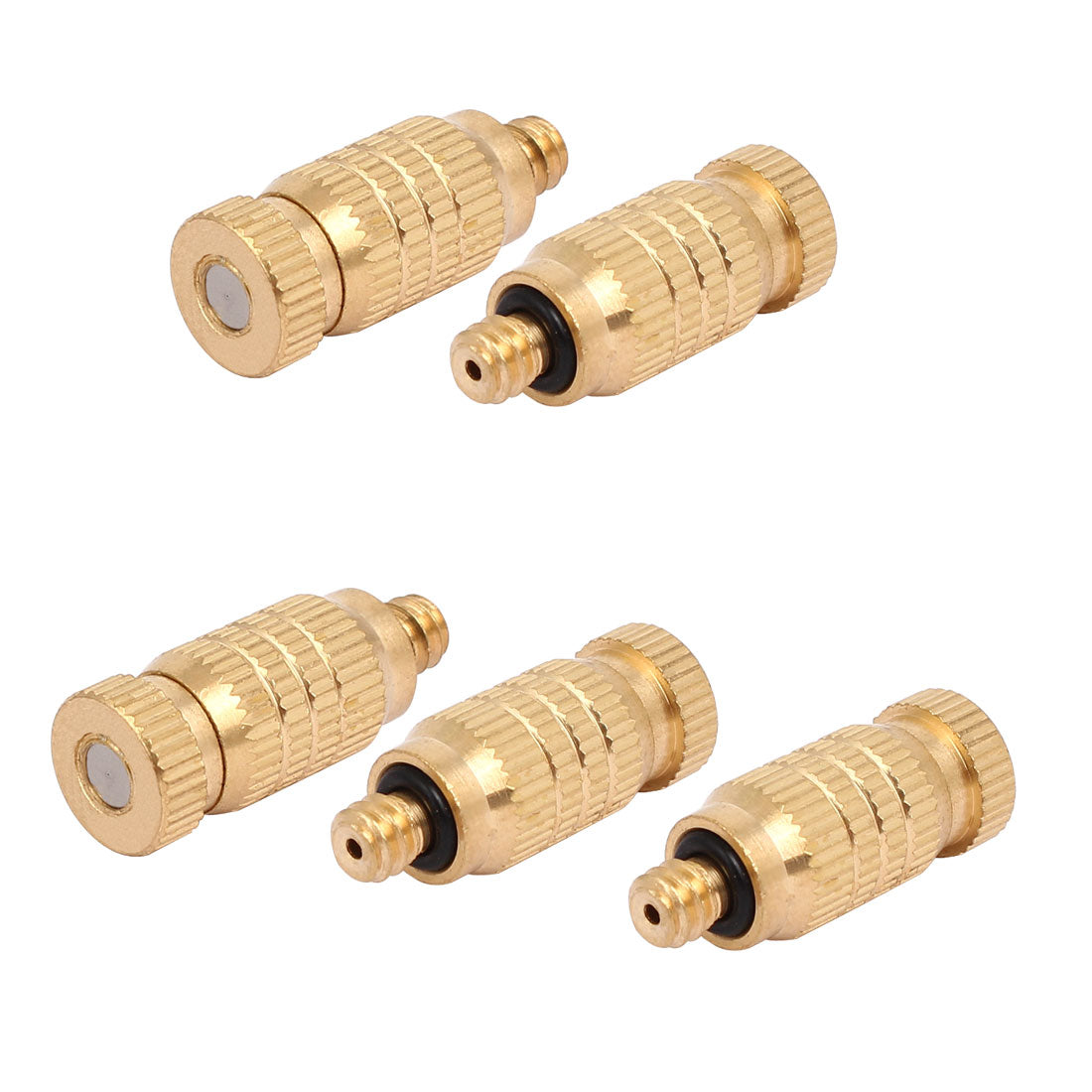 Harfington 0.15mm Orifice Dia 25mm Long Brass Mist Nozzle Gold Tone 5pcs