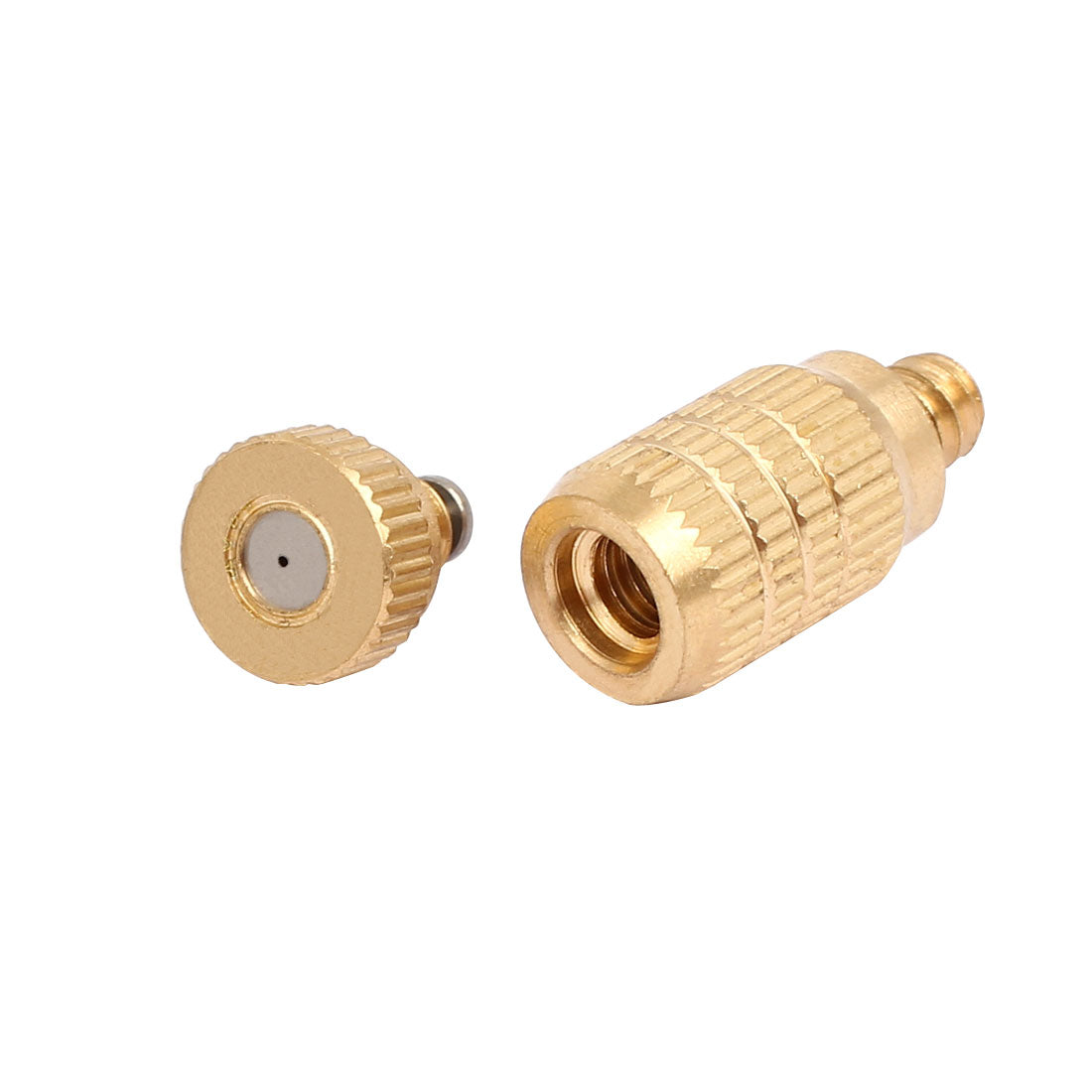 Harfington 0.4mm Orifice Dia 25mm Long Brass Mist Nozzle Gold Tone 5pcs