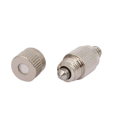 Harfington 0.1mm Orifice Dia 4.5mm Male Thread 22mm Length Mist Nozzle Silver Tone