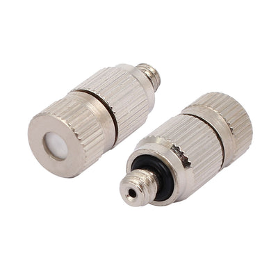 Harfington 0.1mm Orifice Dia 4.5mm Male Thread 22mm Length Mist Nozzle Silver Tone 5pcs