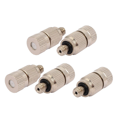 Harfington 0.15mm Orifice Dia 22mm Long Mist Nozzle Silver Tone 5pcs