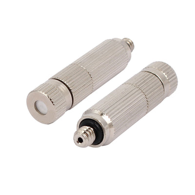 Harfington 0.15mm Orifice Dia 4.5mm Male Thread 40mm Long Mist Nozzle Silver Tone 5pcs