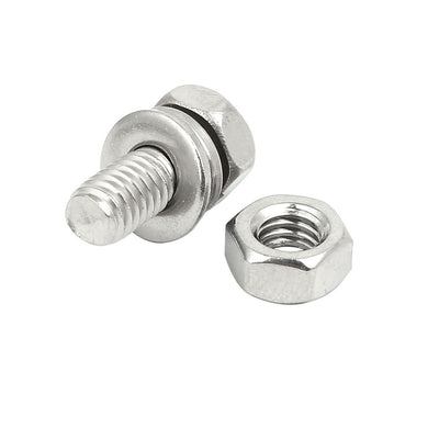 Harfington M6x14mm 304 Stainless Steel Phillips Drive Hex Head Screw Nut w Washer 10 Sets