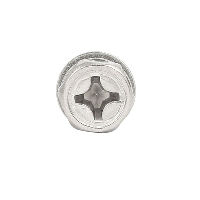 Harfington M6x14mm 304 Stainless Steel Phillips Drive Hex Head Screw Nut w Washer 10 Sets