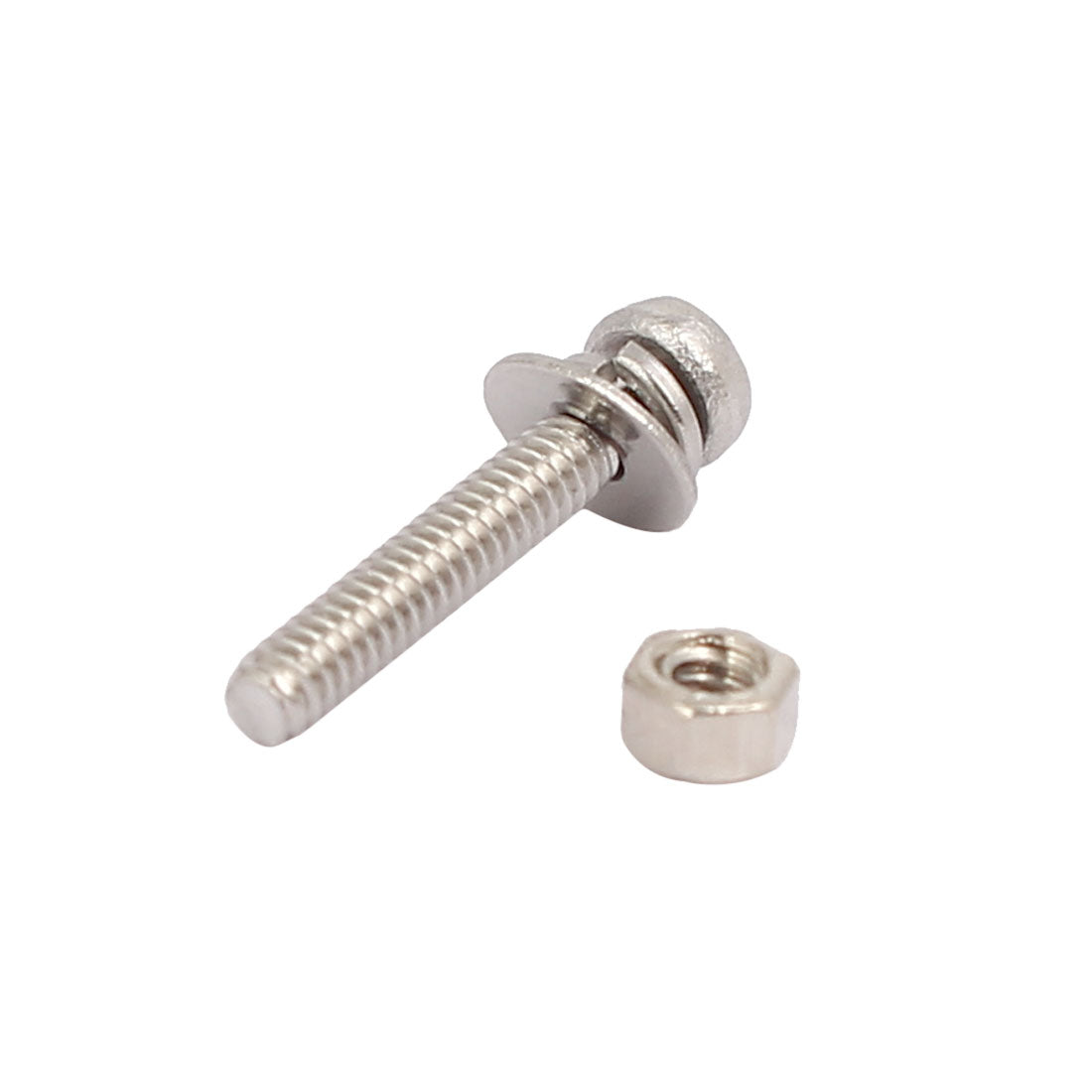 Harfington M1.6x10mm 304 Stainless Steel Phillips Pan Head Bolt Screw Nut w Washer 25 Sets