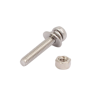 Harfington M1.6x10mm 304 Stainless Steel Phillips Pan Head Bolt Screw Nut w Washer 25 Sets