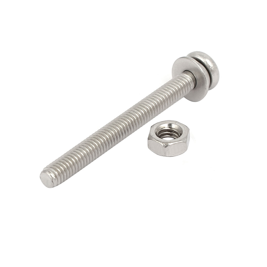 Harfington M4x40mm 304 Stainless Steel Phillips Pan Head Bolt Screw Nut w Washer 20 Sets