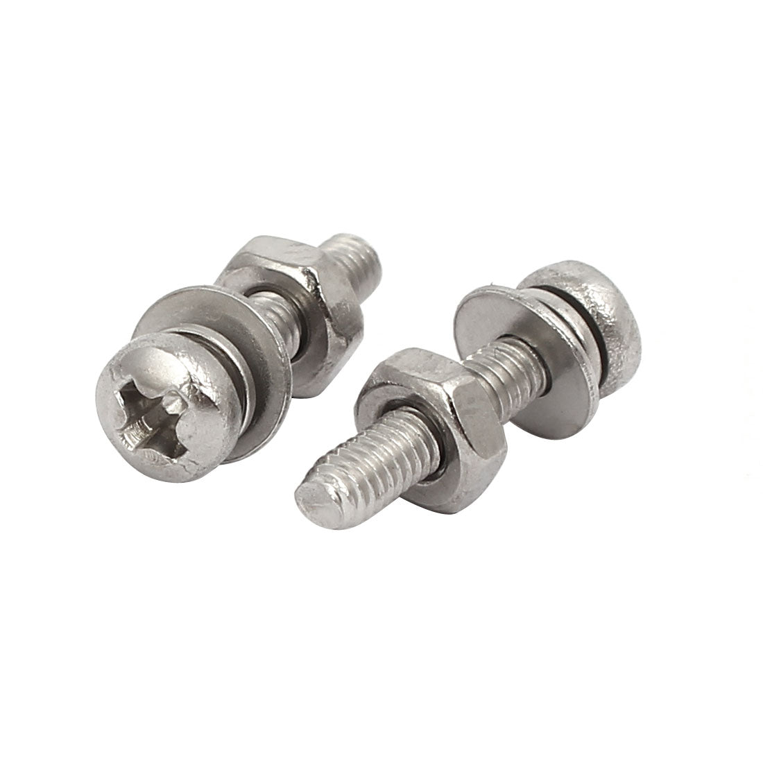 Harfington M2.5x12mm 304 Stainless Steel Phillips Pan Head Bolt Screw Nut w Washer 35 Sets