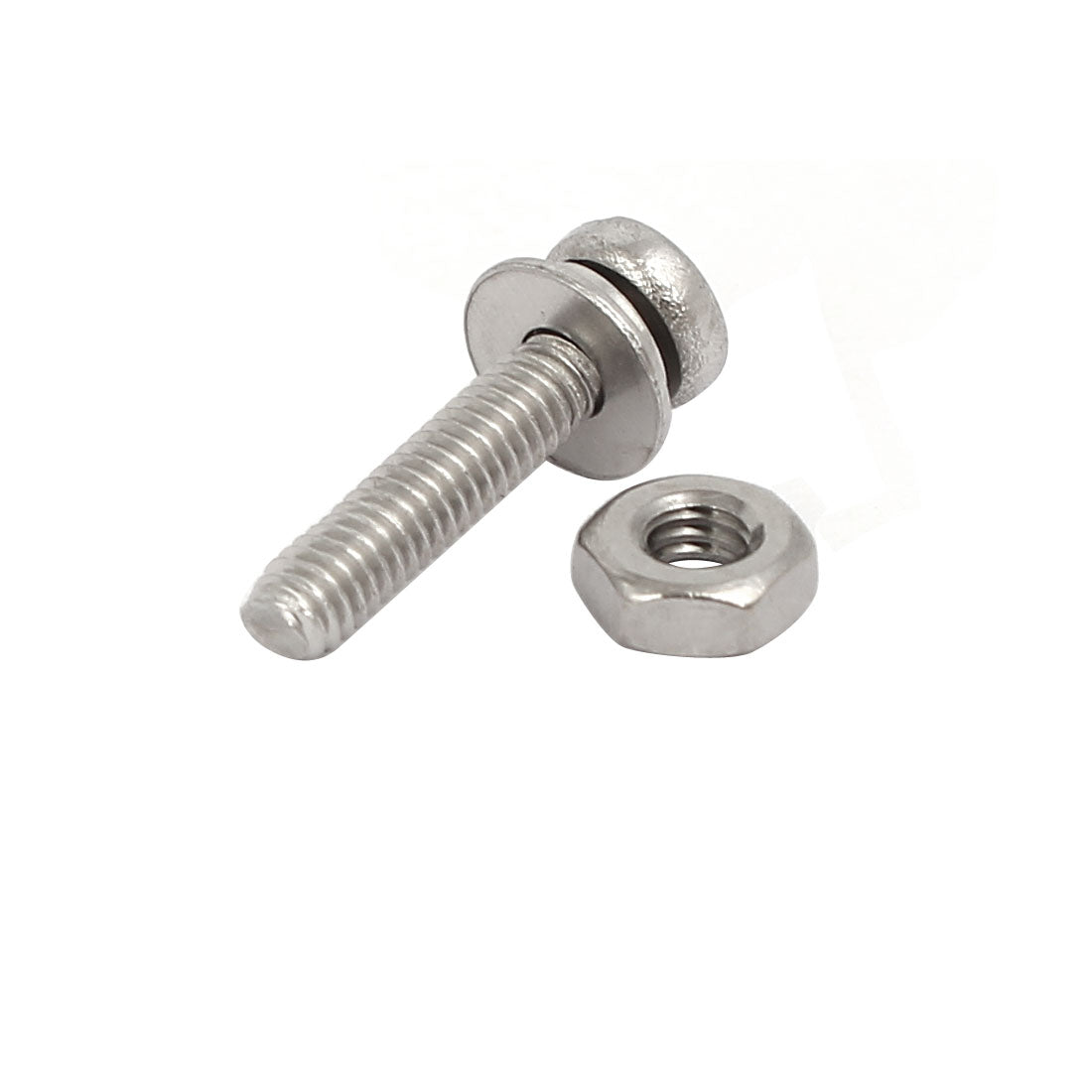 Harfington M2.5x12mm 304 Stainless Steel Phillips Pan Head Bolt Screw Nut w Washer 35 Sets