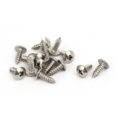 Harfington M4x12mm Thread 316 Stainless Steel Truss Phillips Head Self Tapping Screw 15pcs