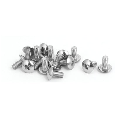 Harfington M4 x 8mm 316 Stainless Steel Truss Phillips Head Machine Screws 15pcs