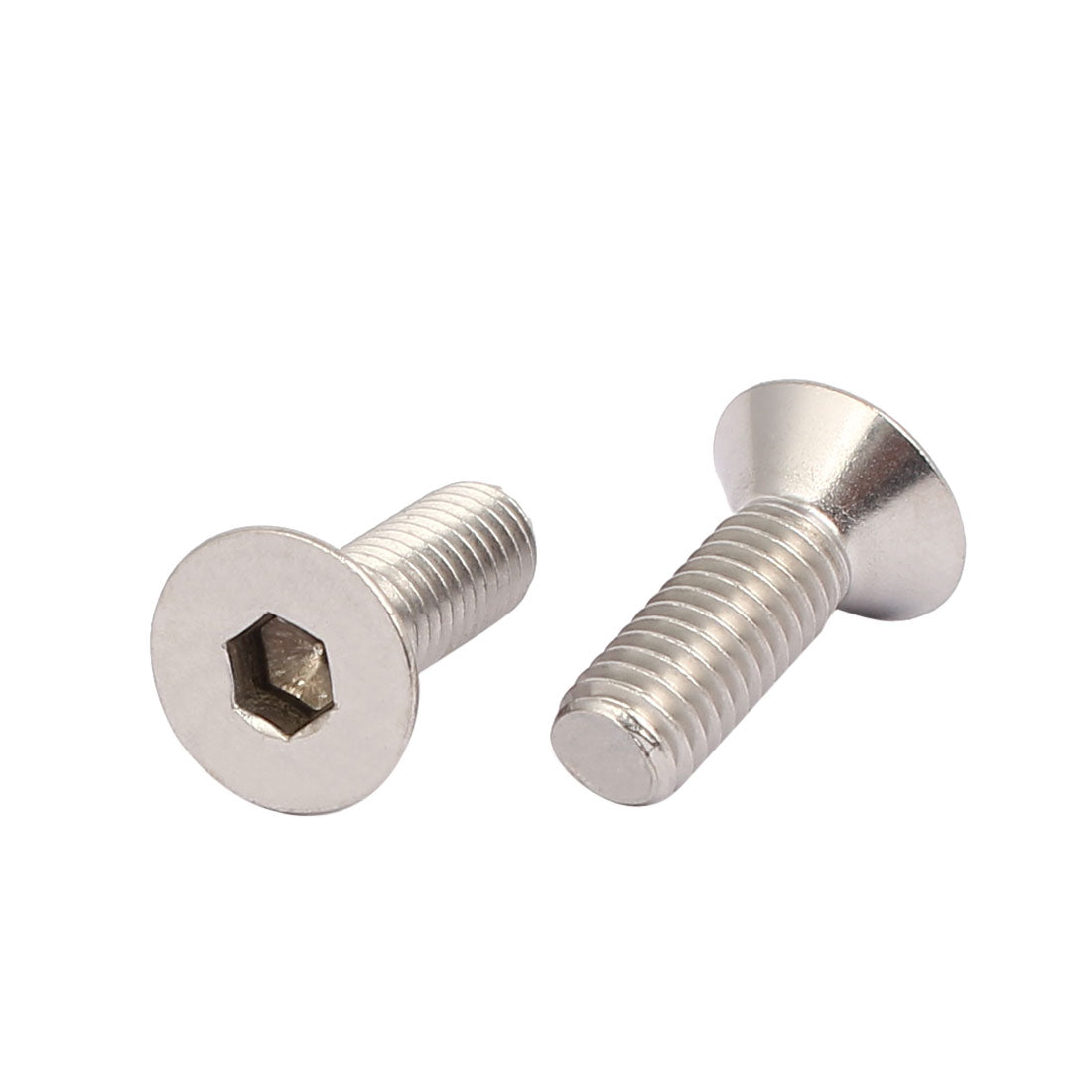 Harfington M6x18mm 316 Stainless Steel Flat Head Hex Socket Cap Screws Silver Tone 6pcs