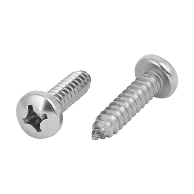 Harfington M6.3x25mm 316 Stainless Steel Phillips Pan Head Self Tapping Screws 8pcs