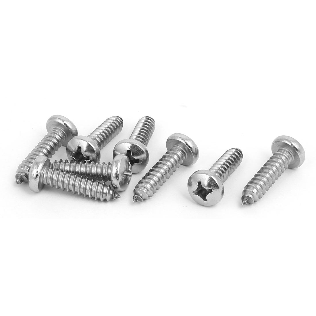 Harfington M6.3x25mm 316 Stainless Steel Phillips Pan Head Self Tapping Screws 8pcs