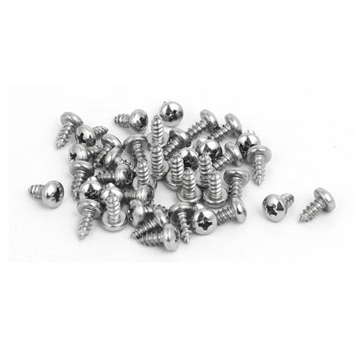 Harfington M2.9x6.5mm 316 Stainless Steel Phillips Pan Head Self Tapping Screws 40pcs