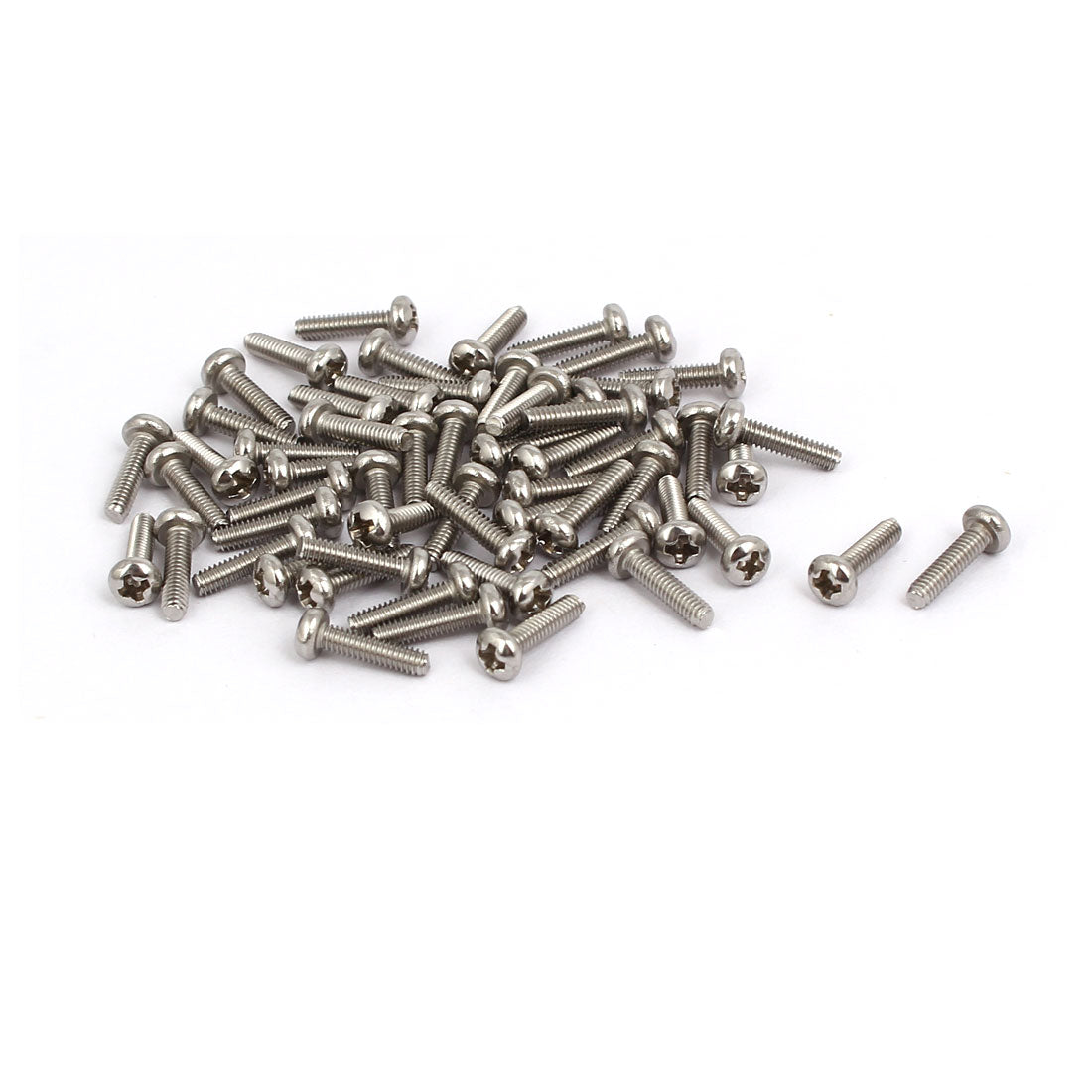 Harfington M2x8mm 316 Stainless Steel Phillips Round Pan Head Machine Screw Bolt 60pcs