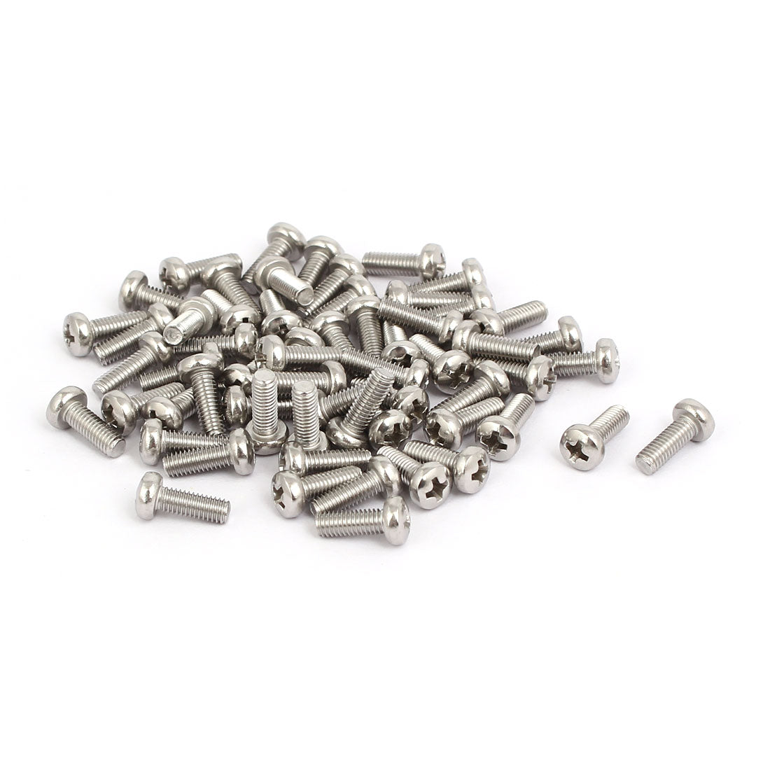Harfington M3x8mm 316 Stainless Steel Phillips Round Pan Head Machine Screw Bolt 60pcs