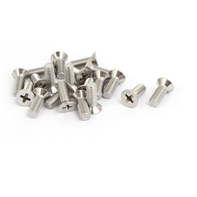 Harfington M5x14mm 316 Stainless Steel Phillips Socket Flat Head Machine Screws 20pcs