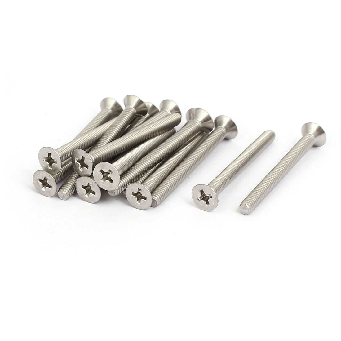 Harfington M4x40mm 316 Stainless Steel Phillips Socket Flat Head Machine Screws 15pcs