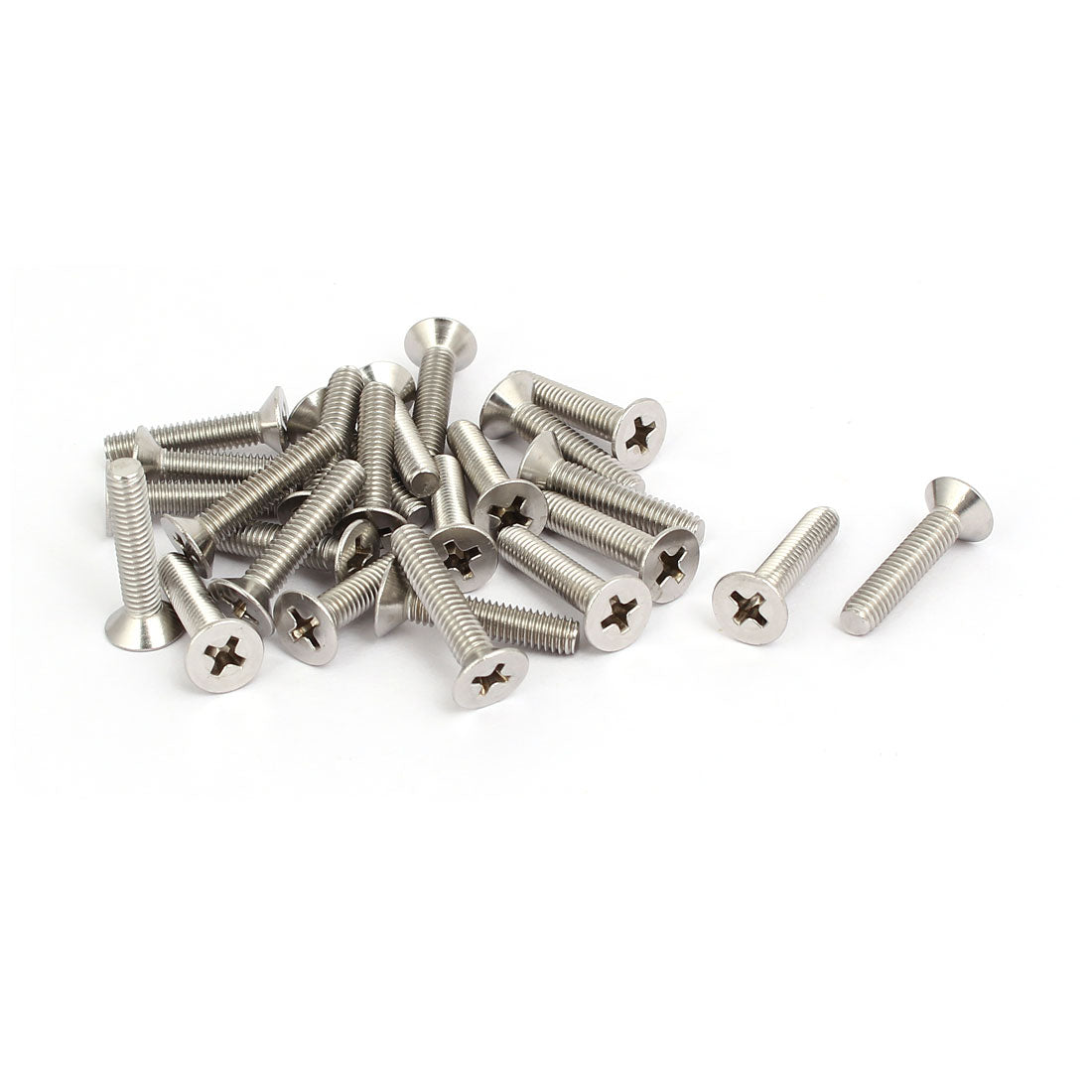 Harfington M4x20mm 316 Stainless Steel Phillips Socket Flat Head Machine Screws 25pcs