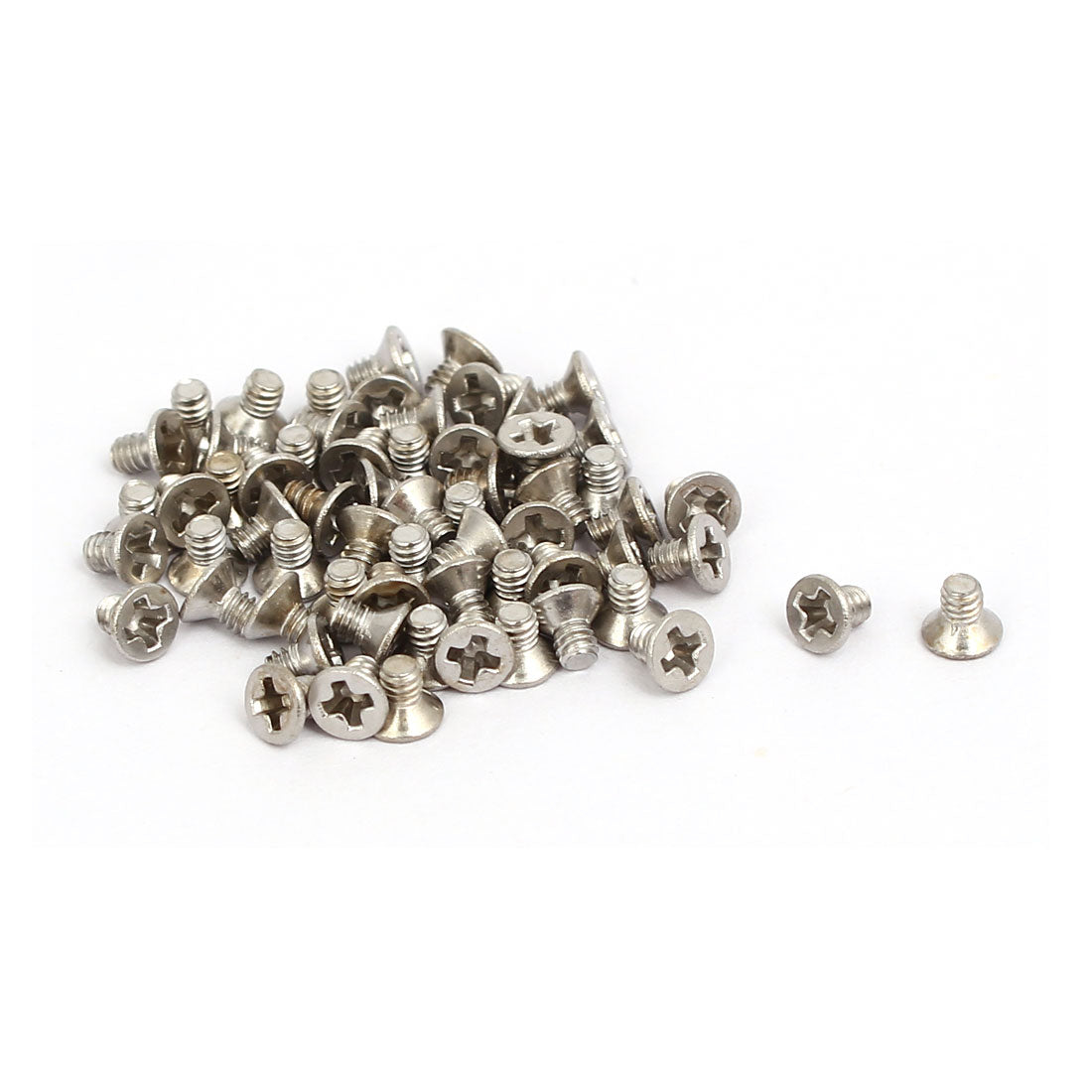 Harfington M2x3mm 316 Stainless Steel Phillips Socket Flat Head Machine Screws 60pcs