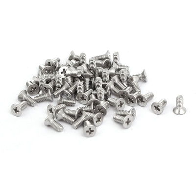 Harfington M1.6x4mm 316 Stainless Steel Phillips Countersunk Bolt Machine Screw 60pcs