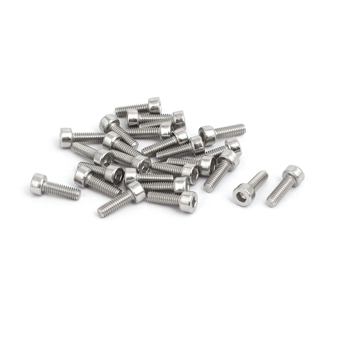 Harfington M2.5X8mm 316 Stainless Steel Fully Thread Hex Socket Cap Screw Bolt 25pcs