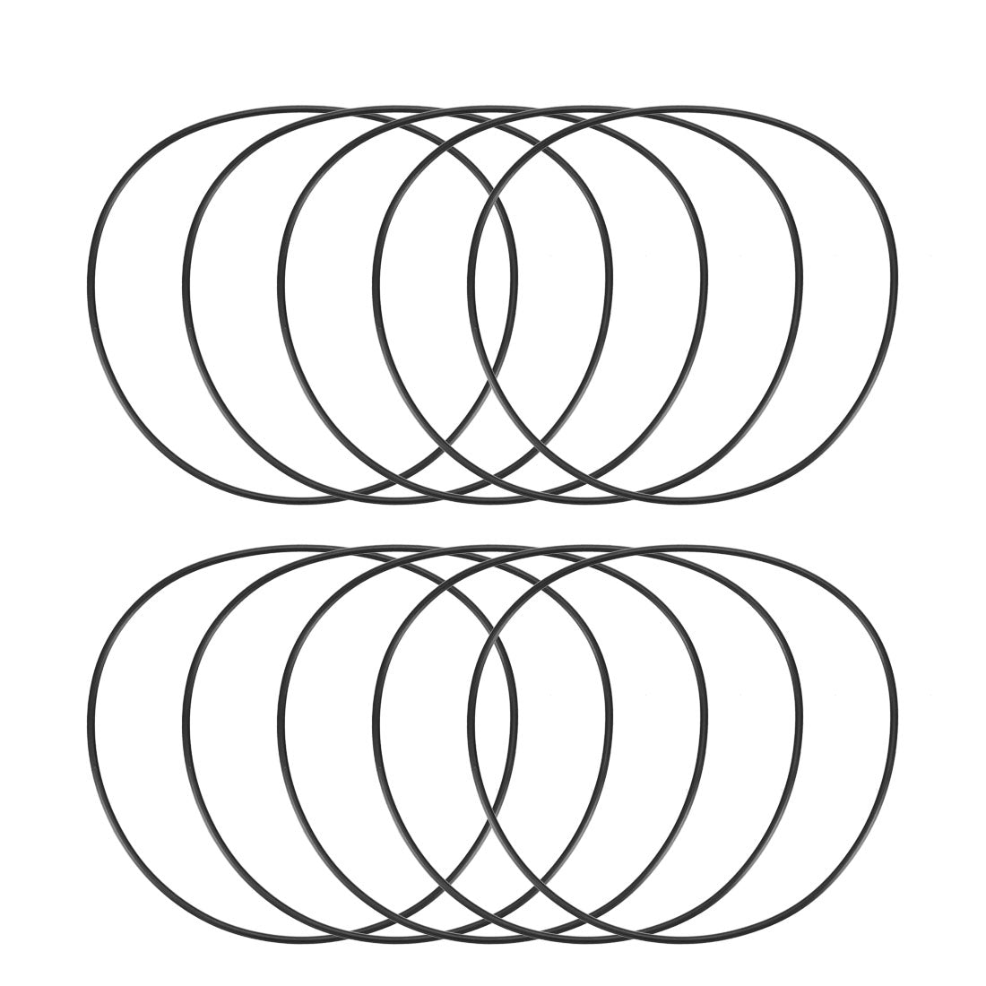 Harfington Nitrile Rubber O-Rings Metric Nitrile Rubber Sealing Gasket Black Pack of 10
