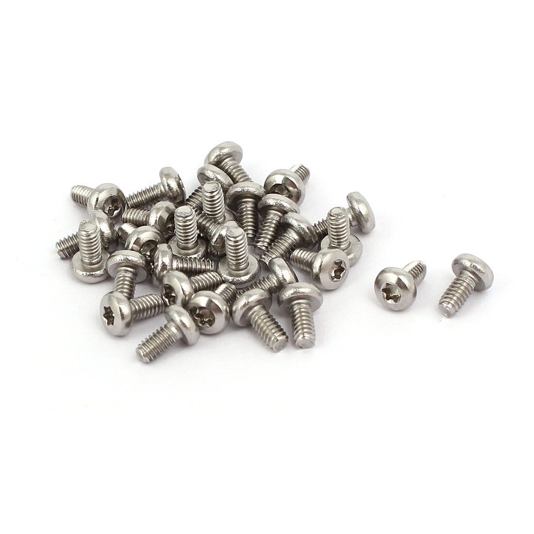 Harfington M2x4mm 304 Stainless Steel Button Head Torx Socket Screws Fastener 30pcs