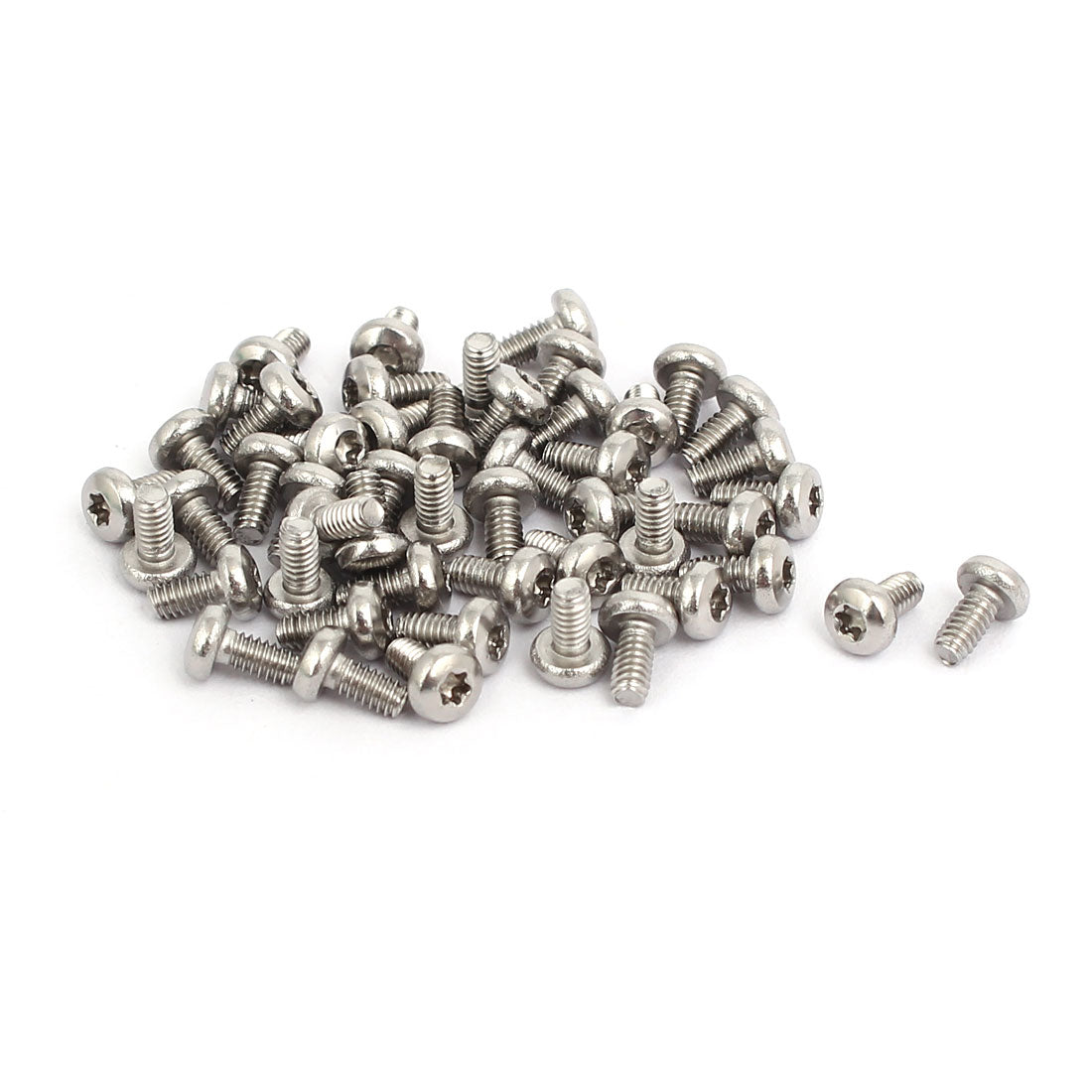 Harfington M2x4mm 304 Stainless Steel Pan Head Torx Socket Cap Machine Screw 50pcs