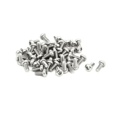 Harfington M2.5x6mm 304 Stainless Steel Button Head Torx Socket Screws Fastener 50pcs