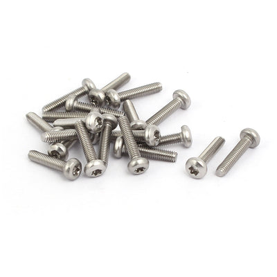 Harfington M2.5 x 12mm 304 Stainless Steel Torx Pan Head Screws Bolts Fasteners 20pcs