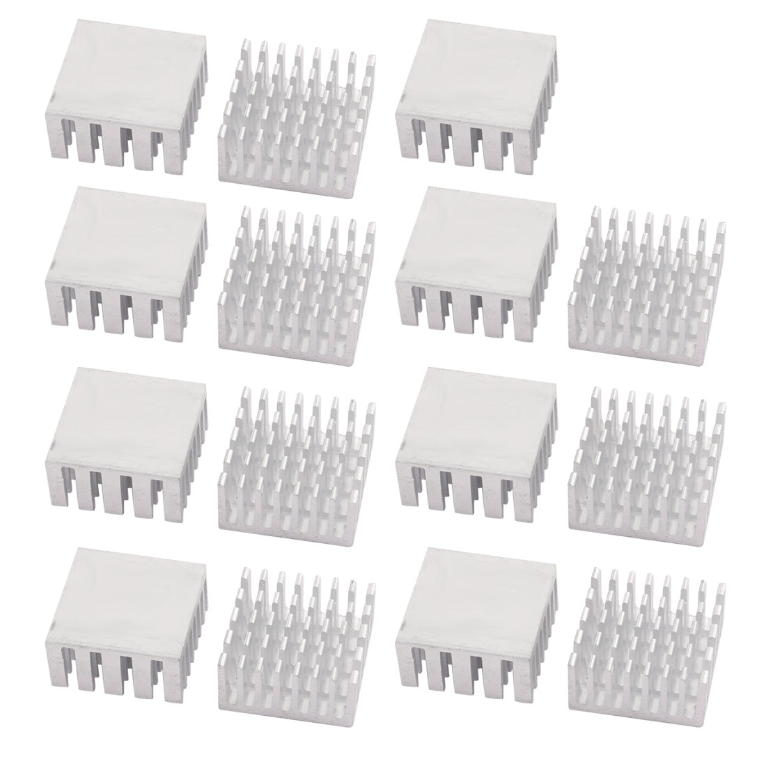 Harfington 15Pcs 20mm x 20mm x 10mm Aluminum Heatsink Heat Diffuse Cooling Fin Silver Tone