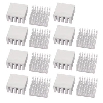 Harfington 15Pcs 20mm x 20mm x 10mm Aluminum Heatsink Heat Diffuse Cooling Fin Silver Tone
