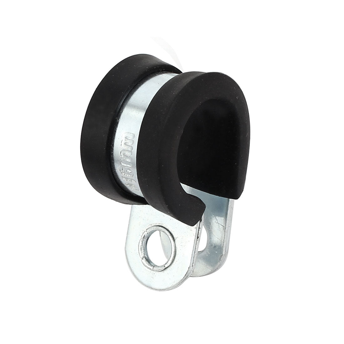 Harfington 16mm Dia Rubber Lined R Shaped Zinc Plated Pipe Clip Cable Clamp 10pcs