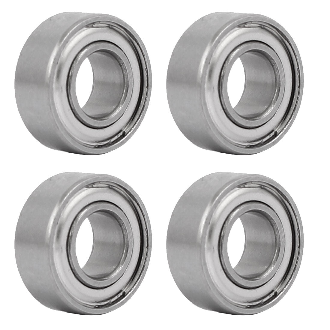 Harfington 13mmx6mmx5mm Stainless Steel Single Row Double Shielded Deep Groove Ball Bearing 4pcs