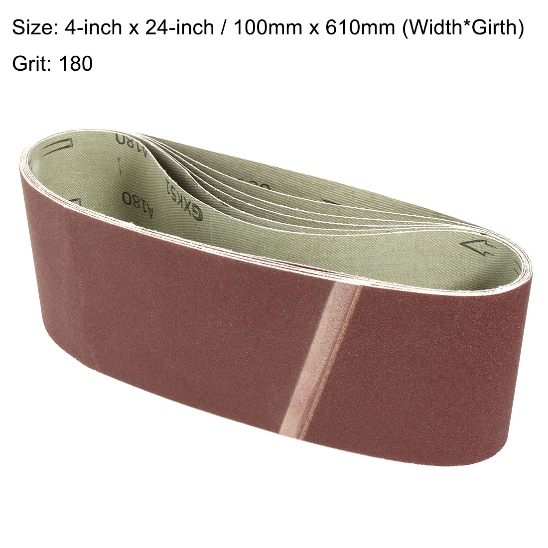 Harfington 4-Inch x 24-Inch Aluminum Oxide Sanding Belt  Lapped Joint 6pcs