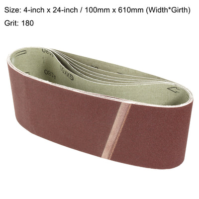 Harfington 4-Inch x 24-Inch Aluminum Oxide Sanding Belt  Lapped Joint 6pcs