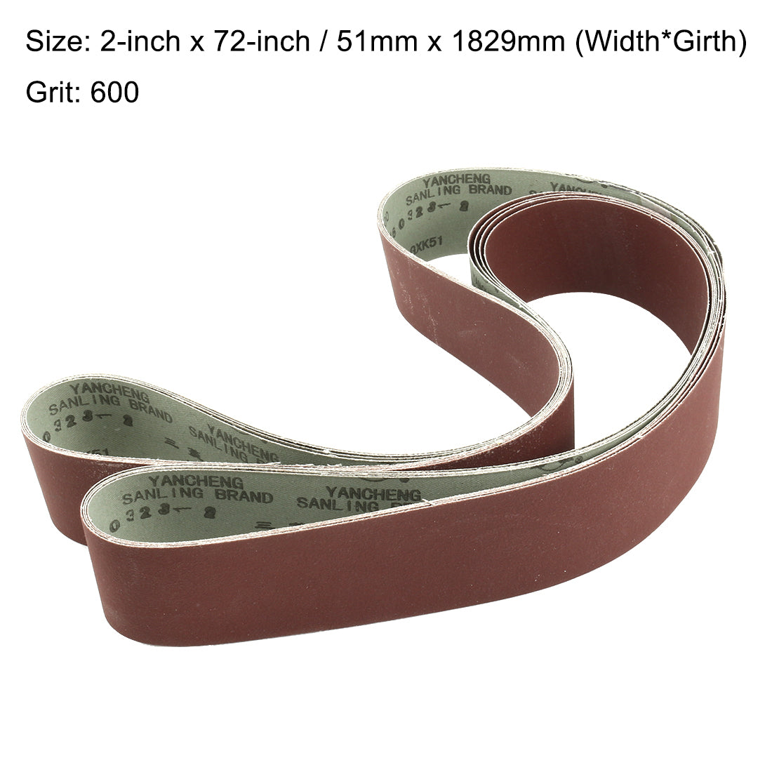 Harfington 2-Inch x 72-Inch Aluminum Oxide Sanding Belt 600 Grits Flush Joint 4pcs
