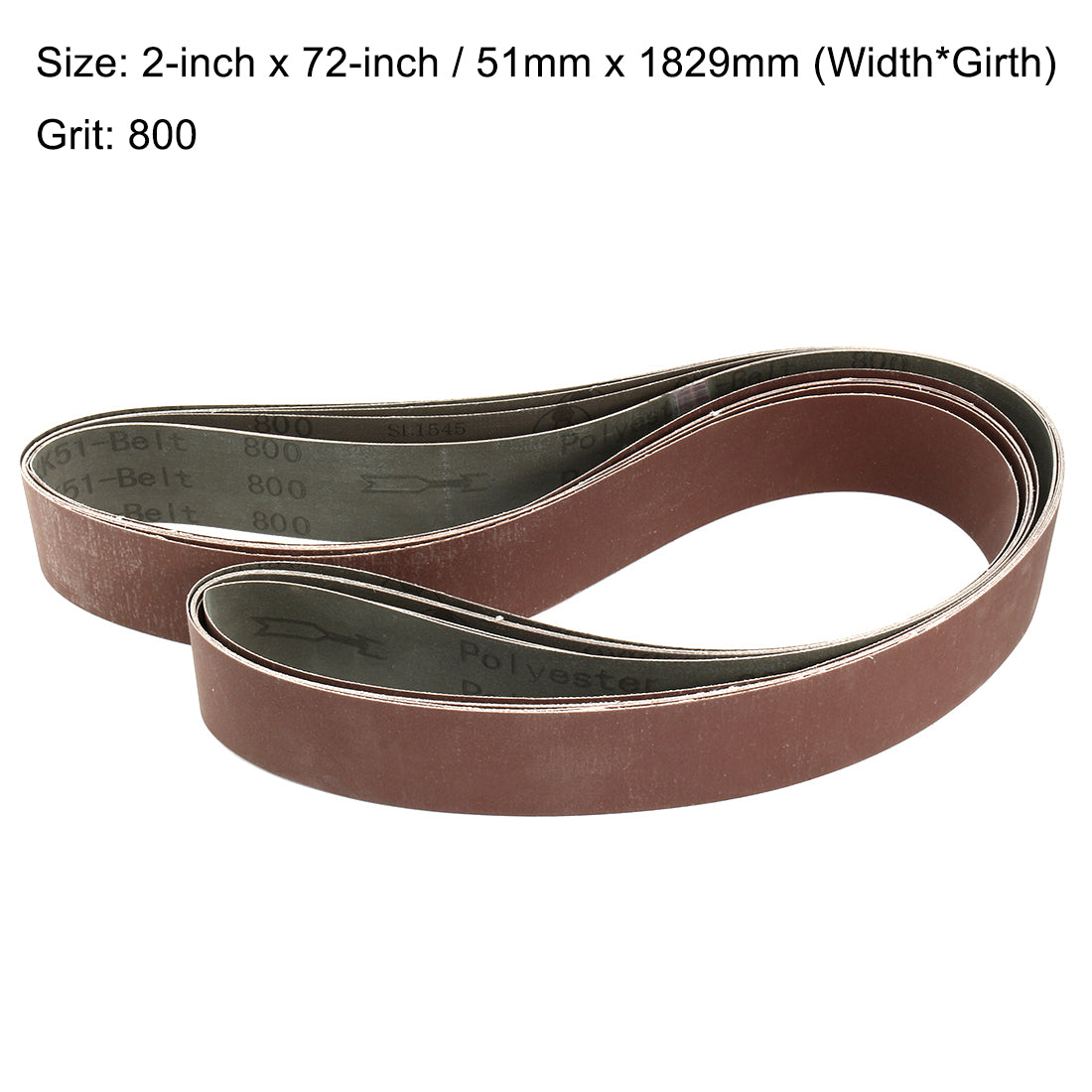 Harfington 2-Inch x 72-Inch Aluminum Oxide Sanding Belt 800 Grits Flush Joint 6pcs