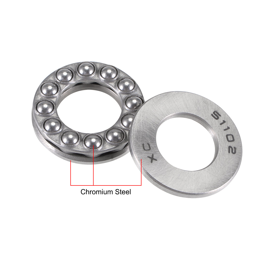 Harfington 15mmx28mmx9mm Single Row Thrust Ball Bearing 51102 2pcs