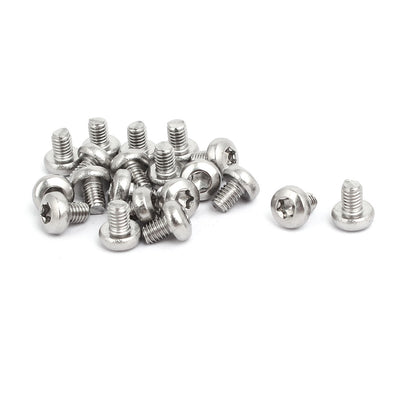 Harfington M3x4mm 304 Stainless Steel Button Head Torx Screws Bolts T10 Drive 20pcs