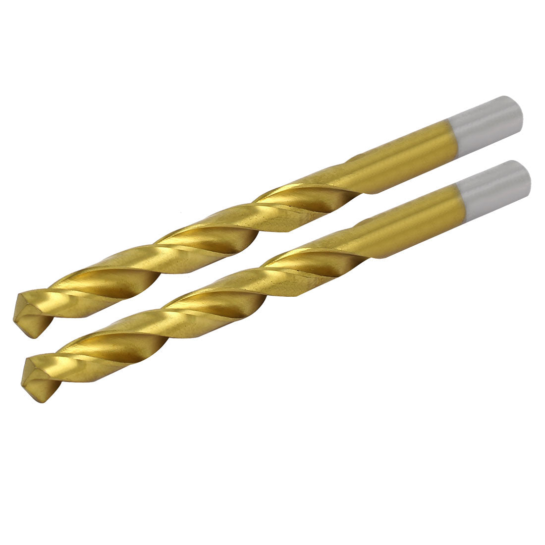 Harfington 2pcs 8.9mm Drilling Dia Titanium Plated Double Flutes Twist Drill Bit