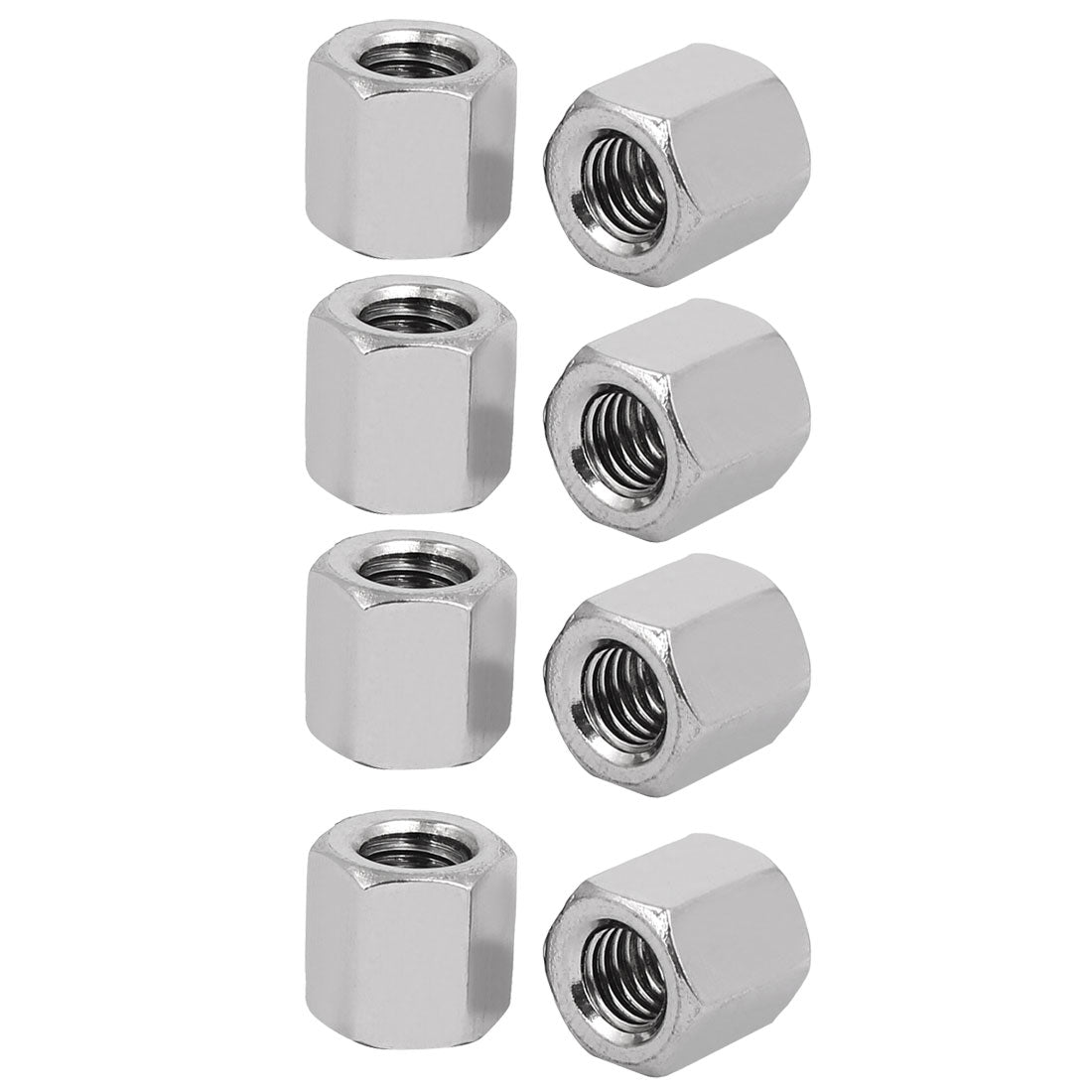 Harfington M6x10mmx10mm Female Thread Straight Hex Rod Coupling Connector Nuts 8pcs
