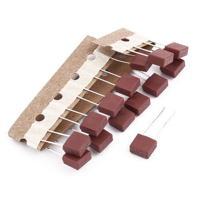 Harfington 15Pcs 250V 2A Square Type Slow Blow Radial Lead Micro Fuse