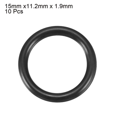 Harfington Nitrile Rubber O-Rings Metric Nitrile Rubber Sealing Gasket Black Pack of 10