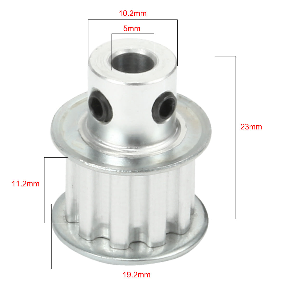 Harfington Aluminum 10 Teeth 5mm Bore 5.08mm Pitch Timing Belt Pulley for 10mm Belt