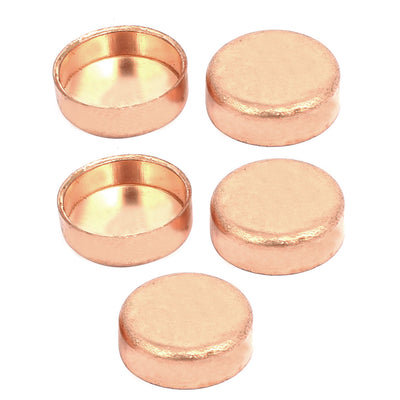 Harfington 16mmx1mm Copper Pipe Tube End Cap Cover Plumbing Fitting 5pcs