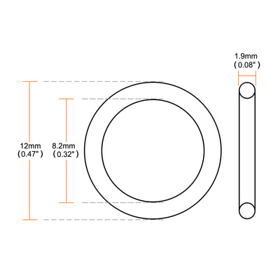 Harfington Nitrile Rubber O-Rings Metric Nitrile Rubber Sealing Gasket Pack of 50