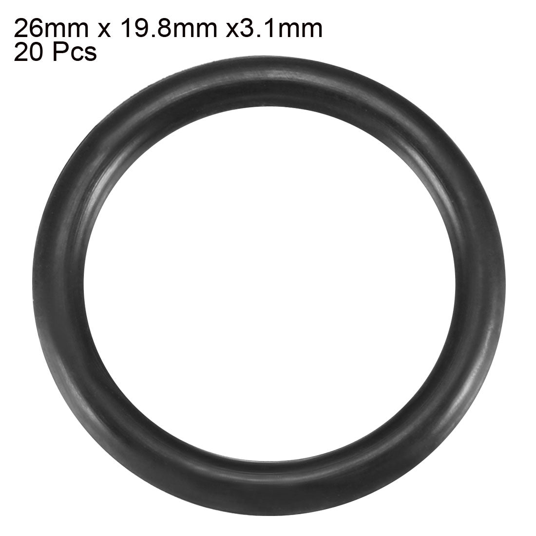 Harfington Nitrile Rubber O-Rings, Metric Buna-N Sealing Gasket, Black, Pack of 20